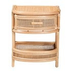 Curved drawer and shelf close-up