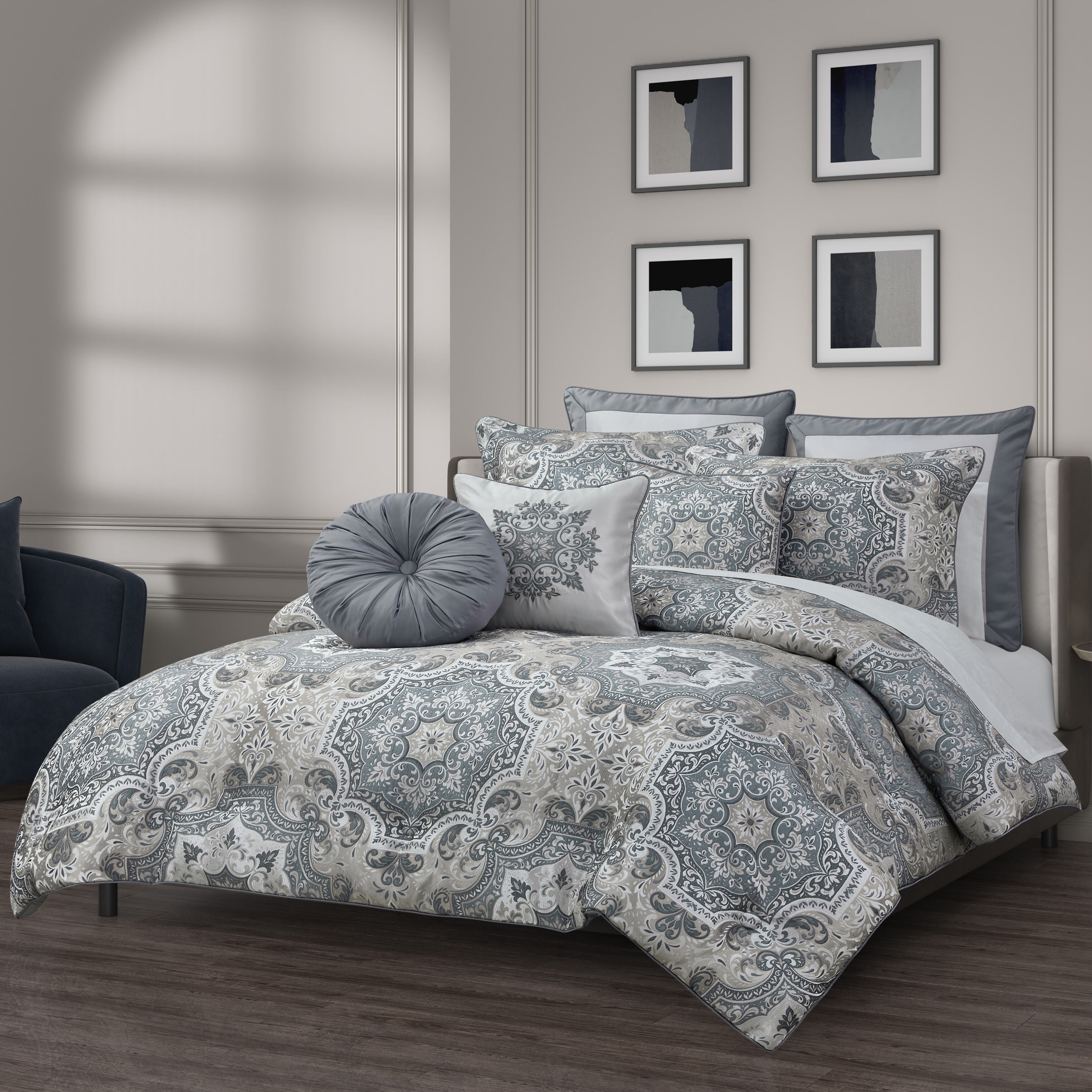 LISBON COMFORTER SET, SLATE, hi-res image number 0