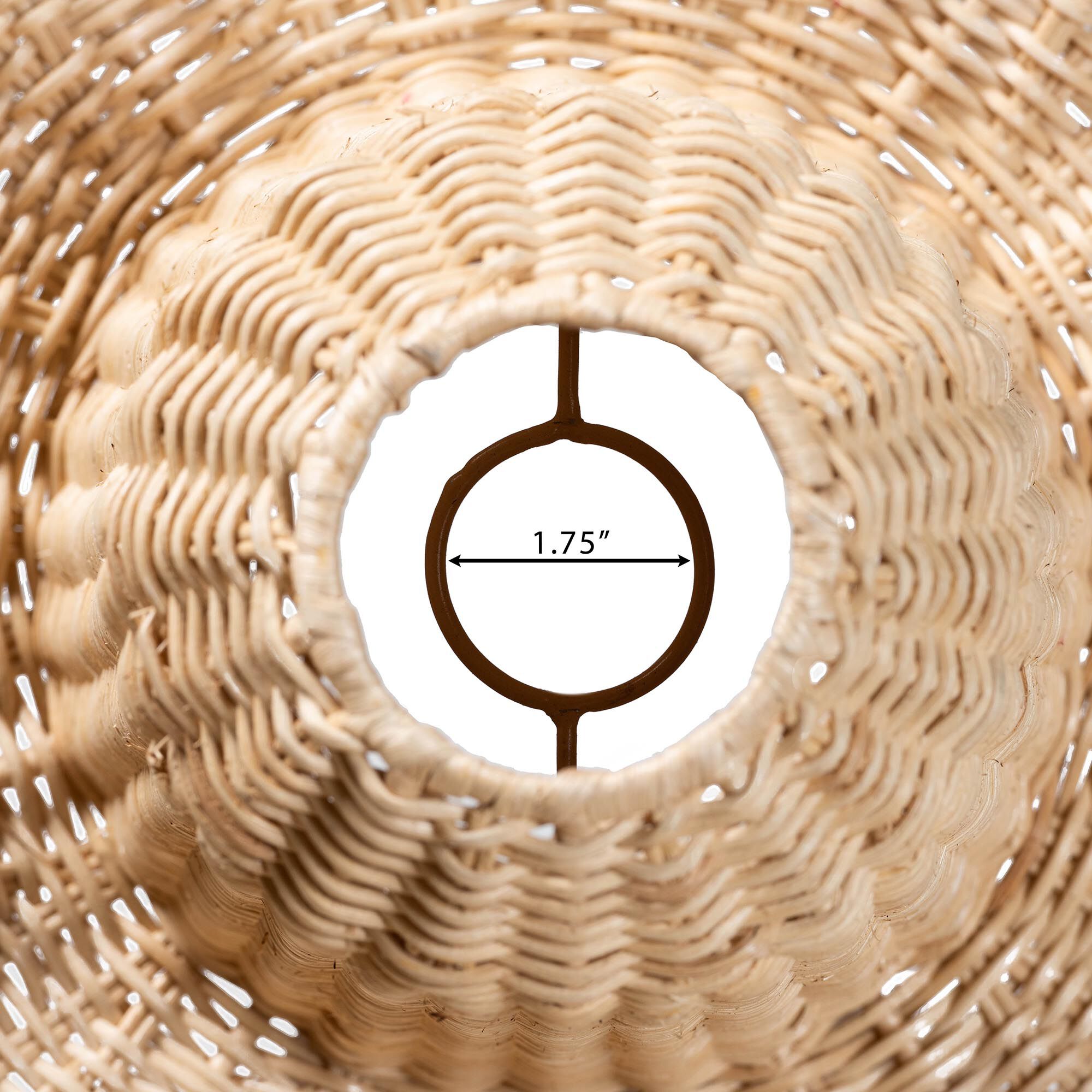 Lavada Bohemian Natural Scalloped Rattan Pendant Lampshade, NATURAL, alternate image number 6