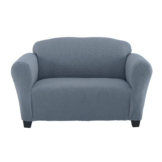 BH Studio Ikat Stretch Loveseat Slipcover, DUSTY BLUE, hi-res image number null