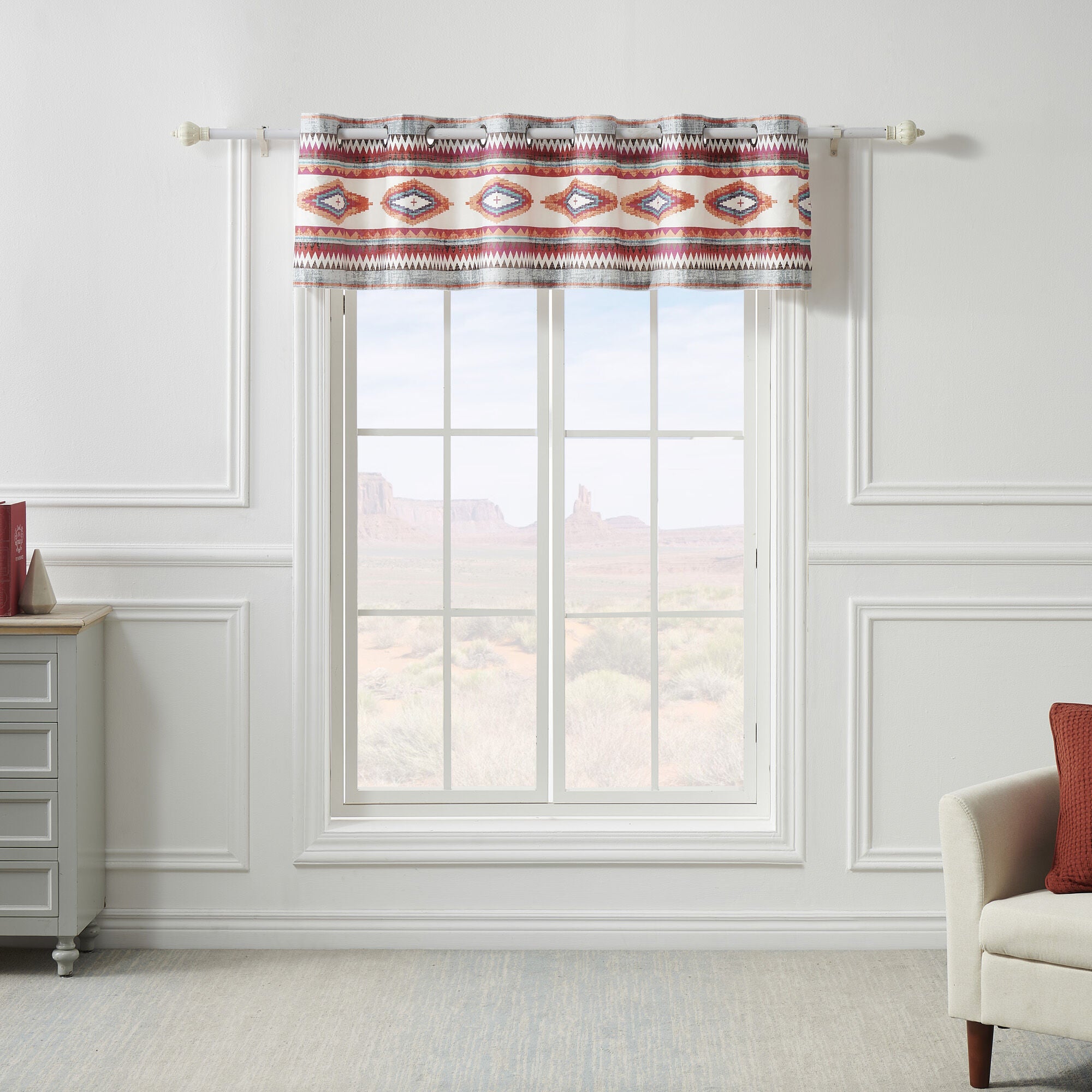 Kiva Window Treatment Valance Curtains, STONE, alternate image number 4