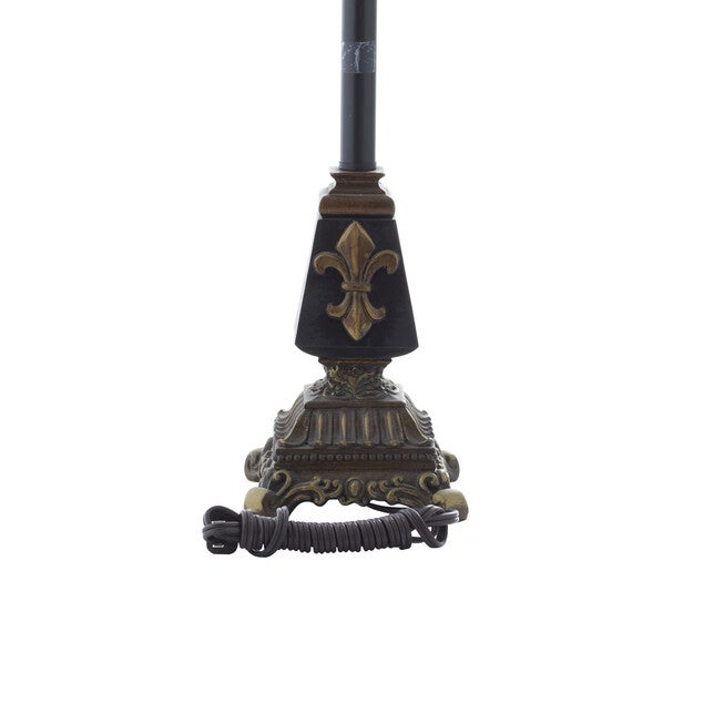Tuscan Black Polystone Fleur-De-Lis Buffet Lamp, , alternate image number null