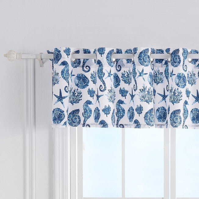 Pebble Beach Window Valance, BLUE, hi-res image number null