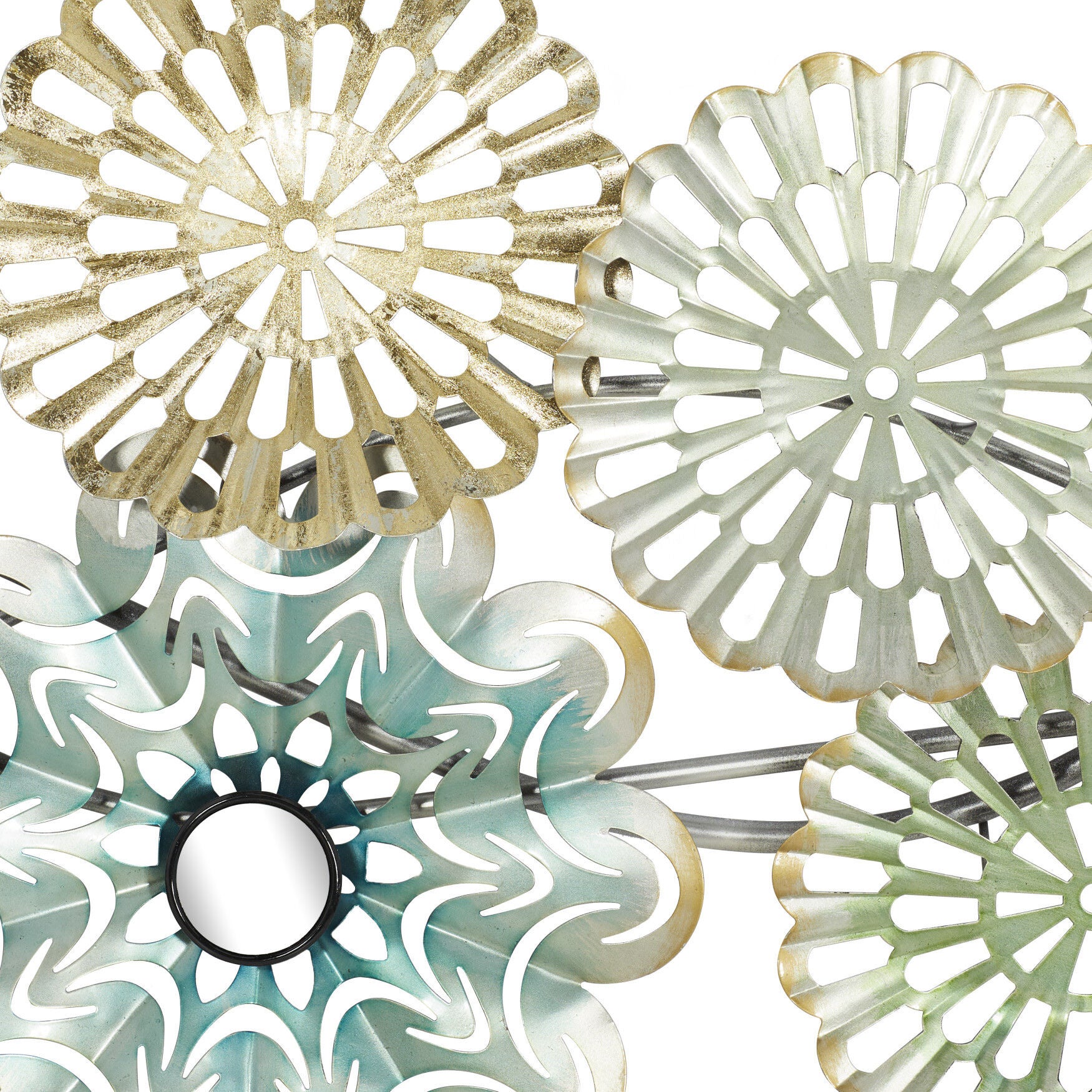 Multi Colored Metal Eclectic Floral Wall Decor, , alternate image number 4