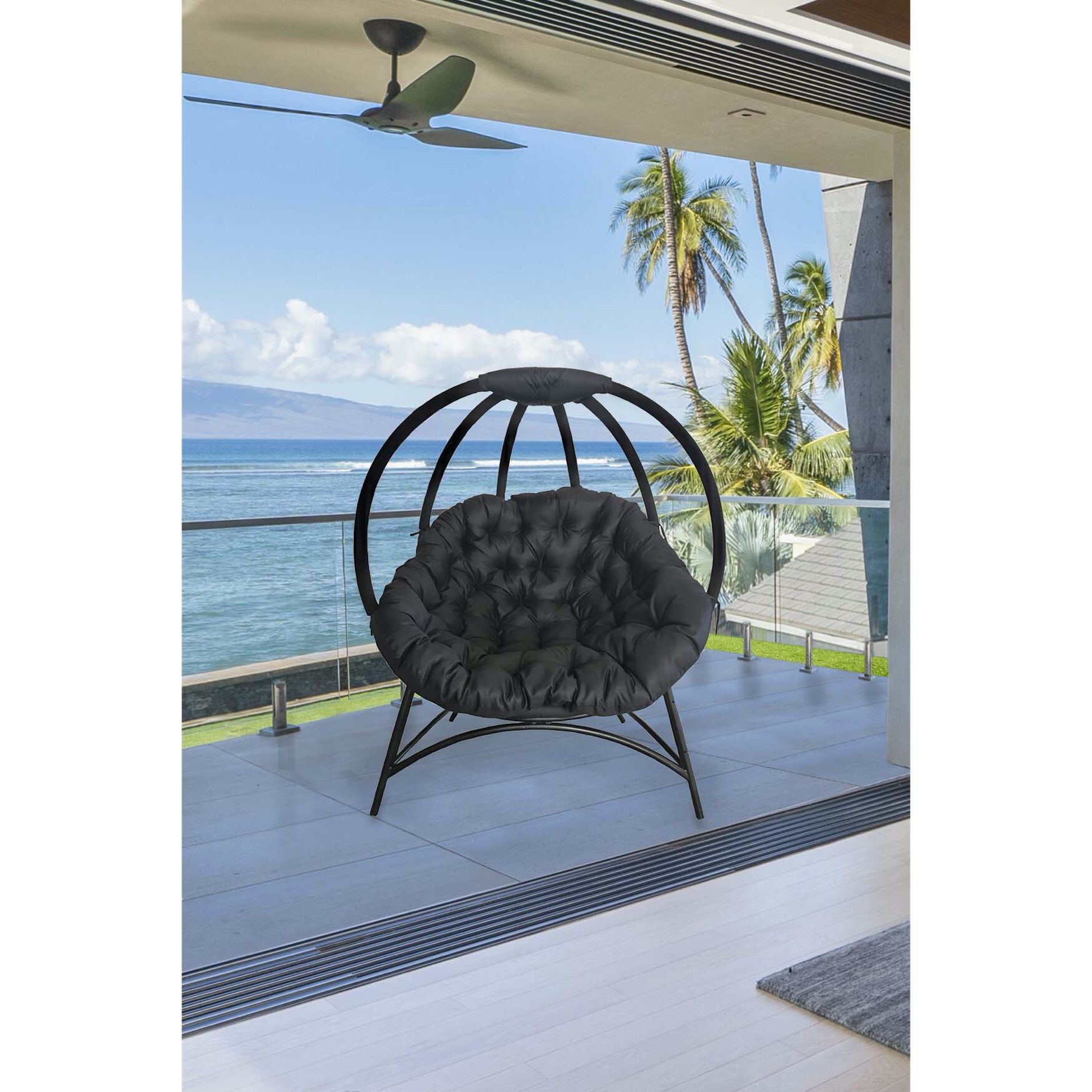 Cozy Ball Chair in Overland Black, , alternate image number 3