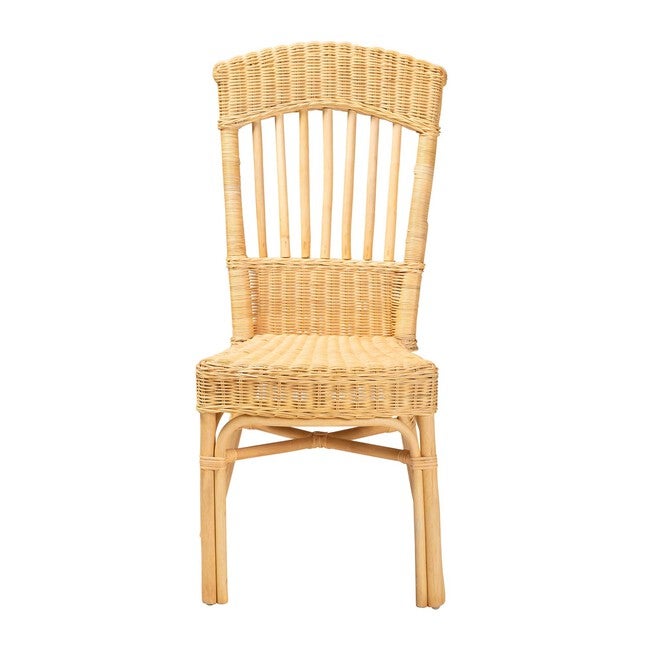 Barito Modern Bohemian Natural Brown Rattan Dining Chair, , on-hover image number null