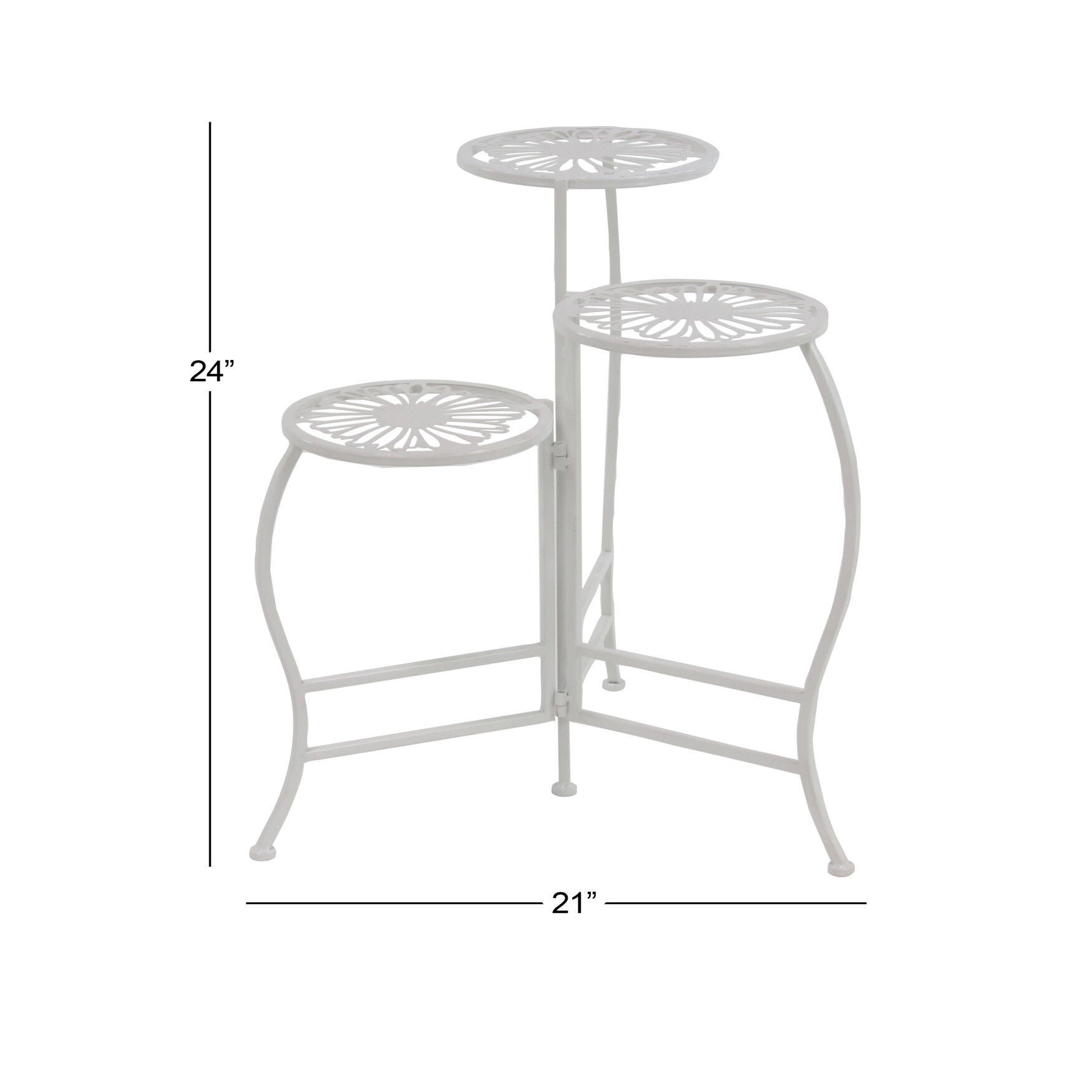 Set Of 3 White Metal Traditional Plantstand, , alternate image number 7