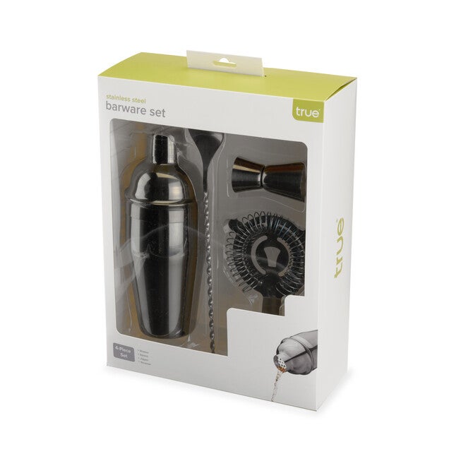 Gunmetal Black Barware Set By True, , alternate image number null