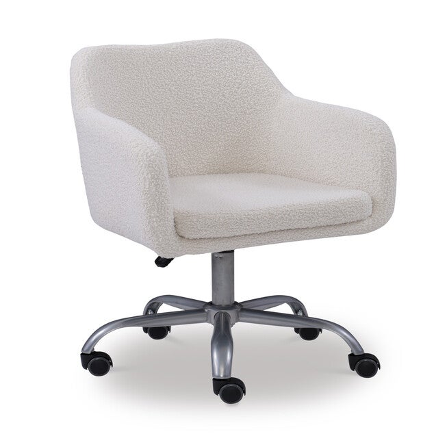 Coco Sherpa Office Chair, WHITE, hi-res image number null