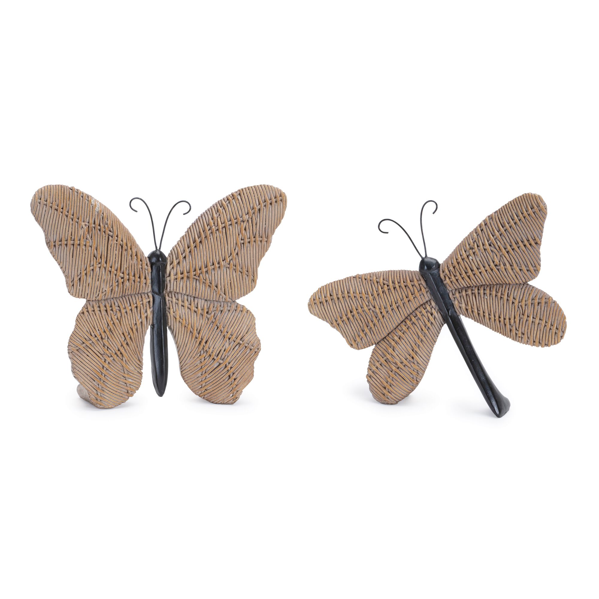 Wicker Design Butterfly and Dragonfly Shelf Sitter (Set of 4), BROWN/BLACK, hi-res image number 0
