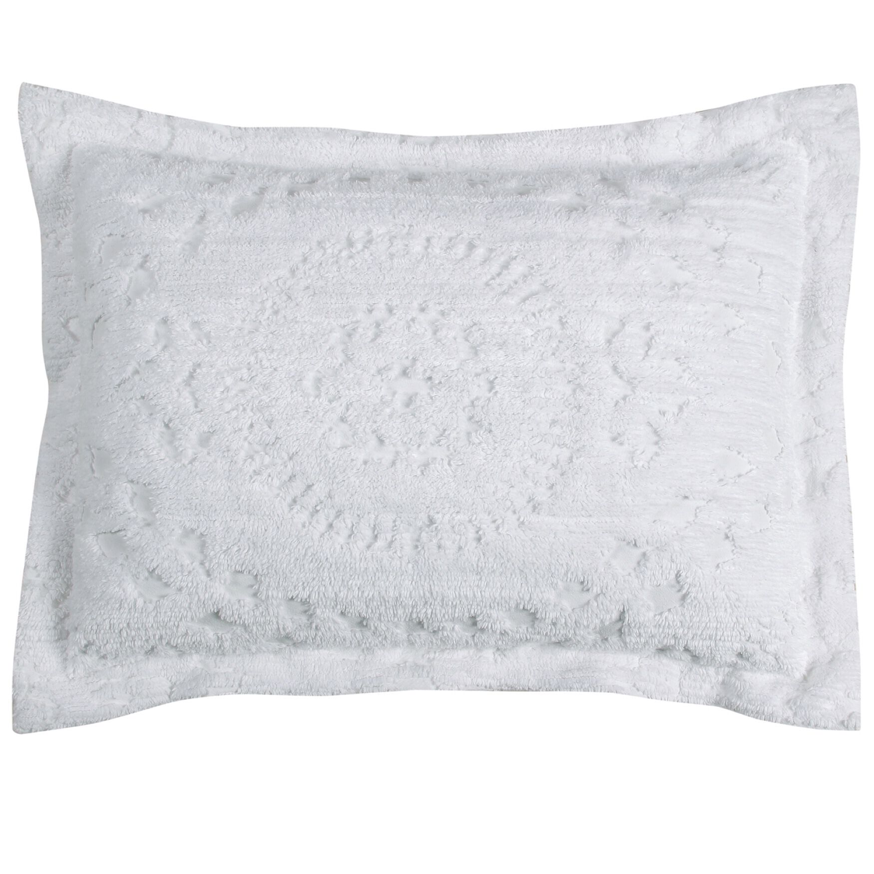 Rio Collection Tufted Chenille Sham , WHITE, hi-res image number 0
