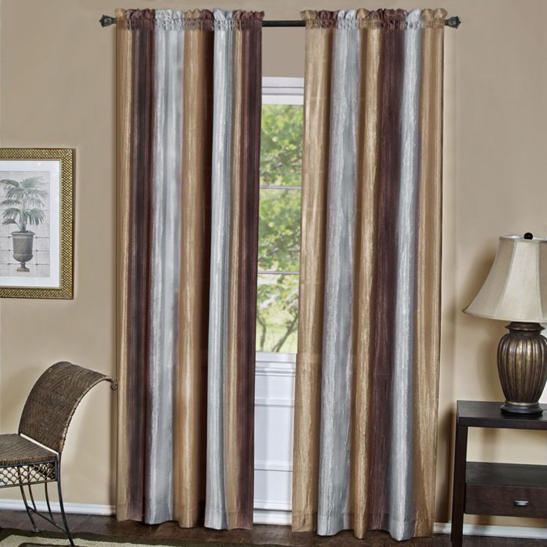 Ombre Window Curtain Panel, CHOCOLATE, hi-res image number 0