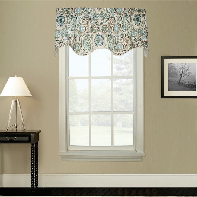 Paisley Prism Lined Duchess Filler Valance, LATTE, hi-res image number null