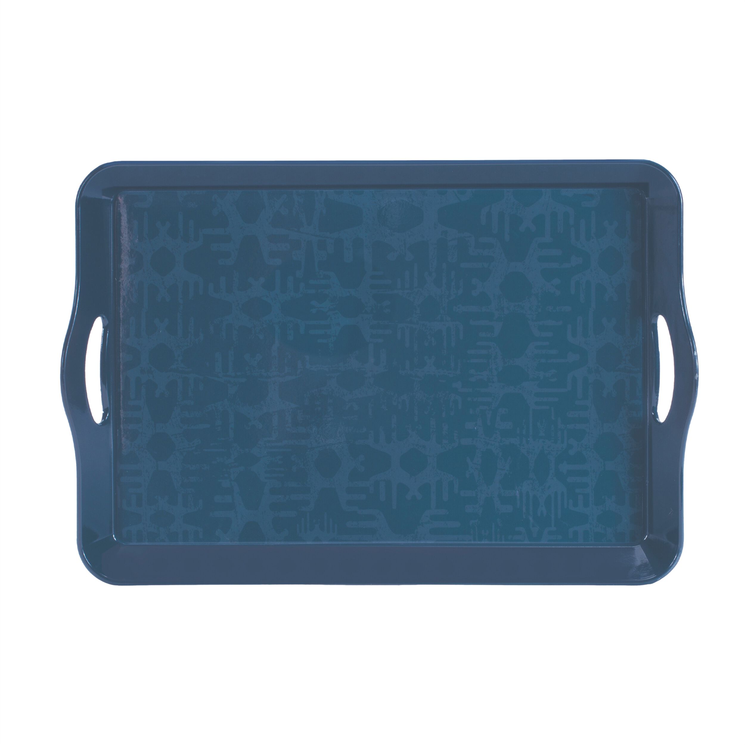 Abstract Geometric Print Tray 17INL, BLUE, alternate image number 1