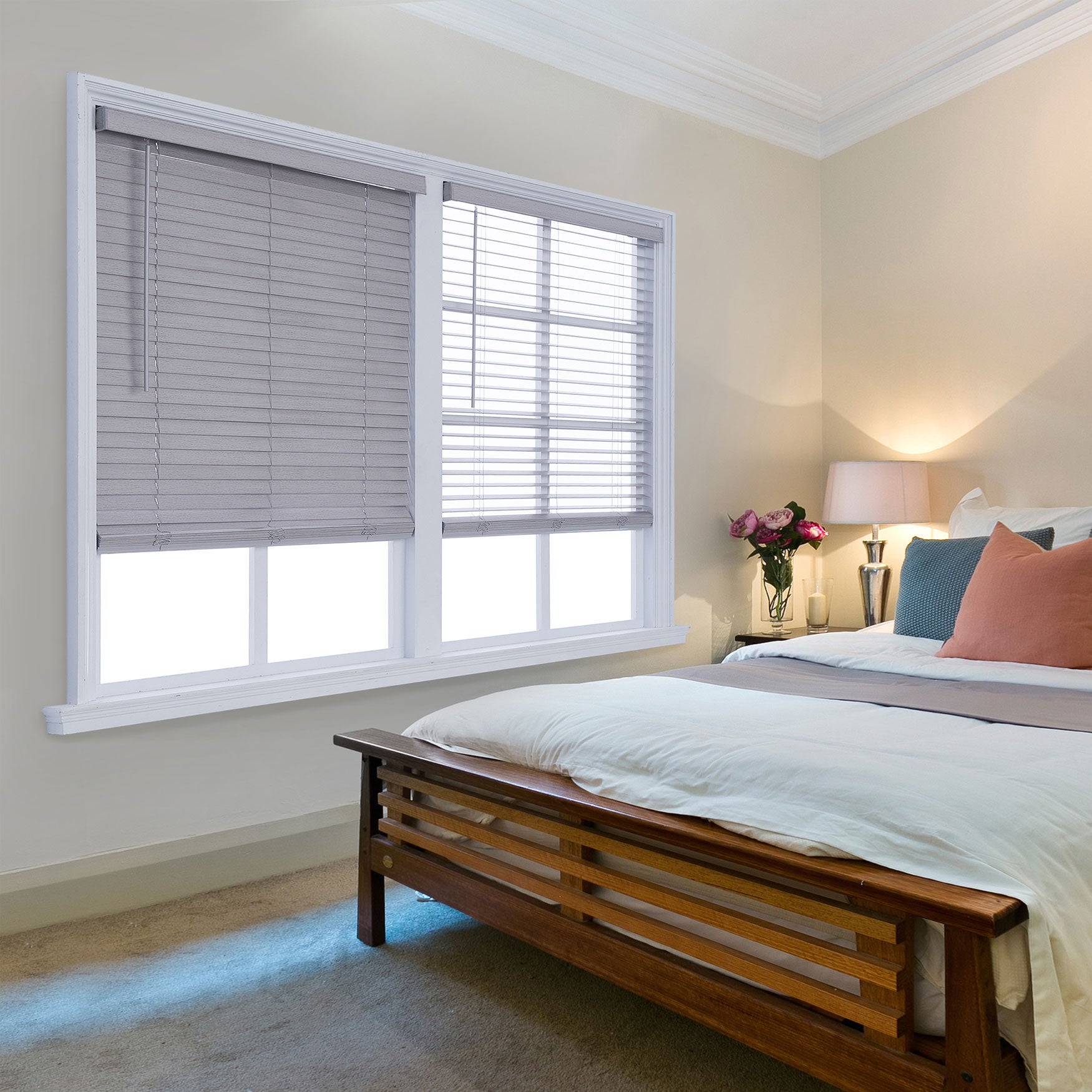 Cut-To-Width 2 inches Distressed FW Blind, GRAY, hi-res image number 0