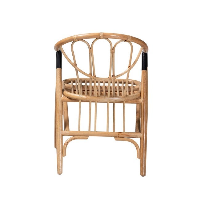 Cyntia Modern Bohemian Natural Brown Rattan Dining Chair, , alternate image number null