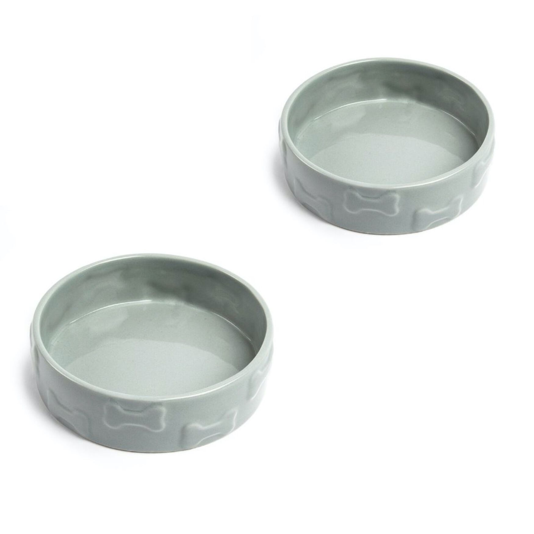 Set Of Two Manor Grey Large Pet Dog Bowls, GREY, hi-res image number 0