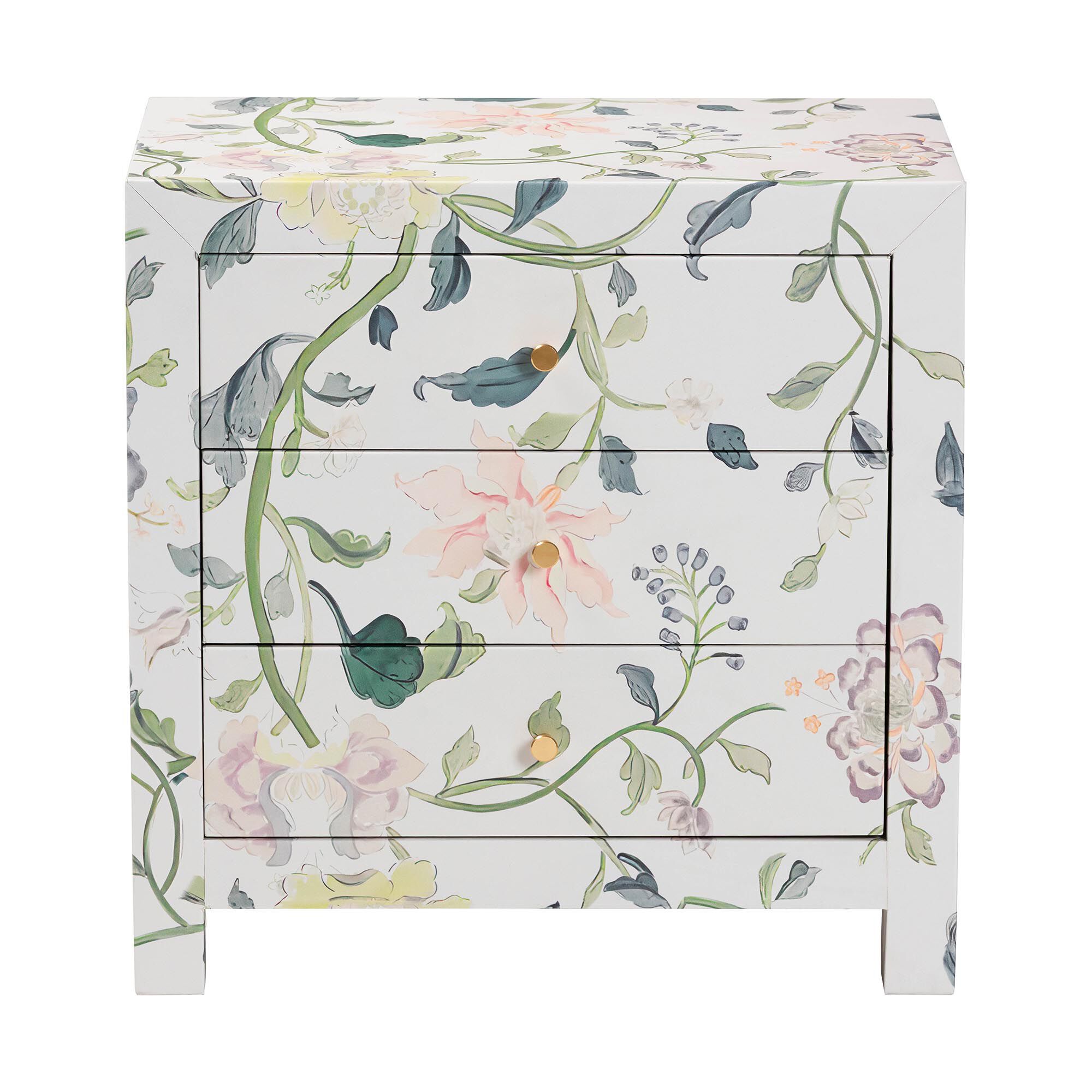 Connery Floral  End Table, MULTICOLOR, alternate image number 3