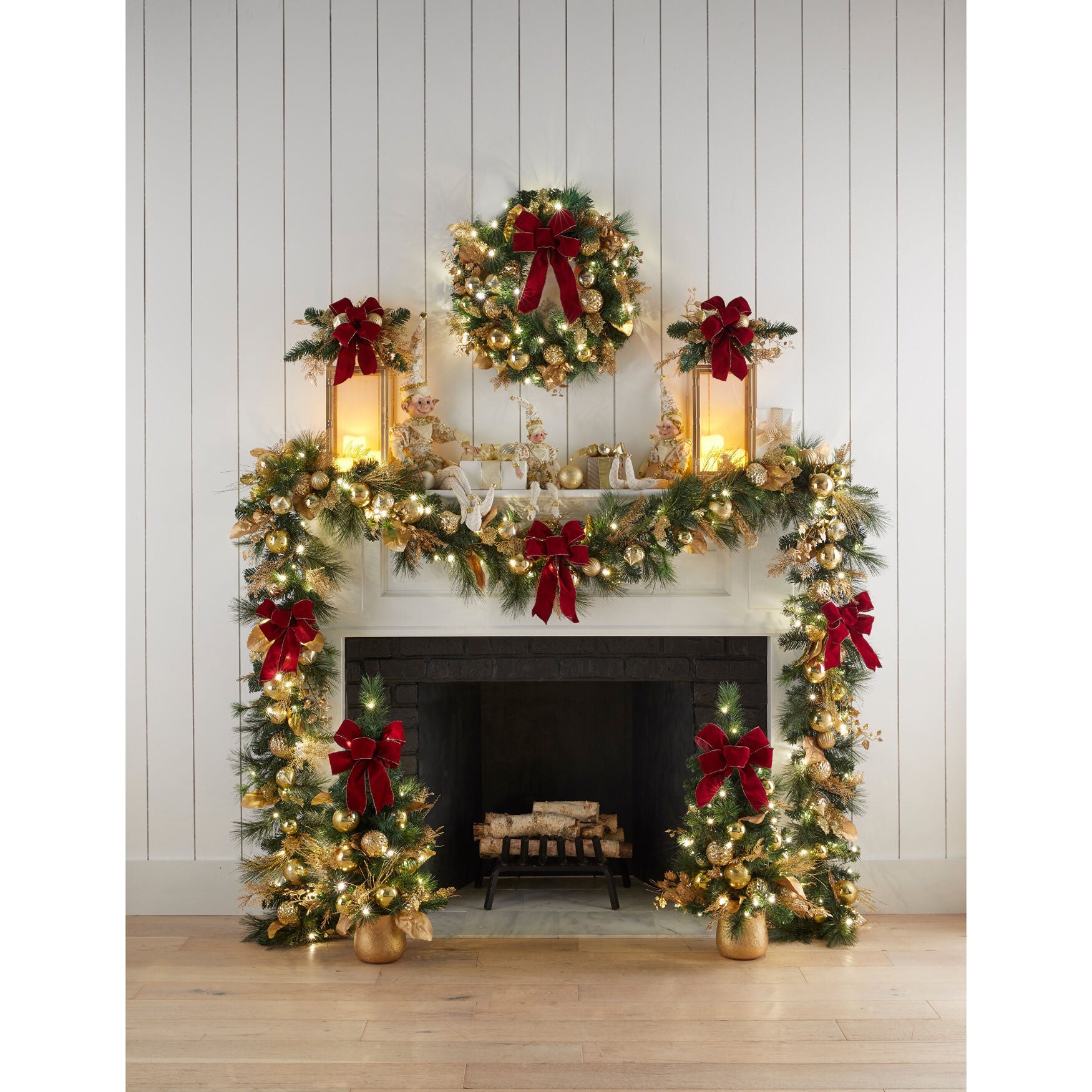 36 inchesH Regal Pre-Lit urn Tree, BURGUNDY GOLD, alternate image number 2
