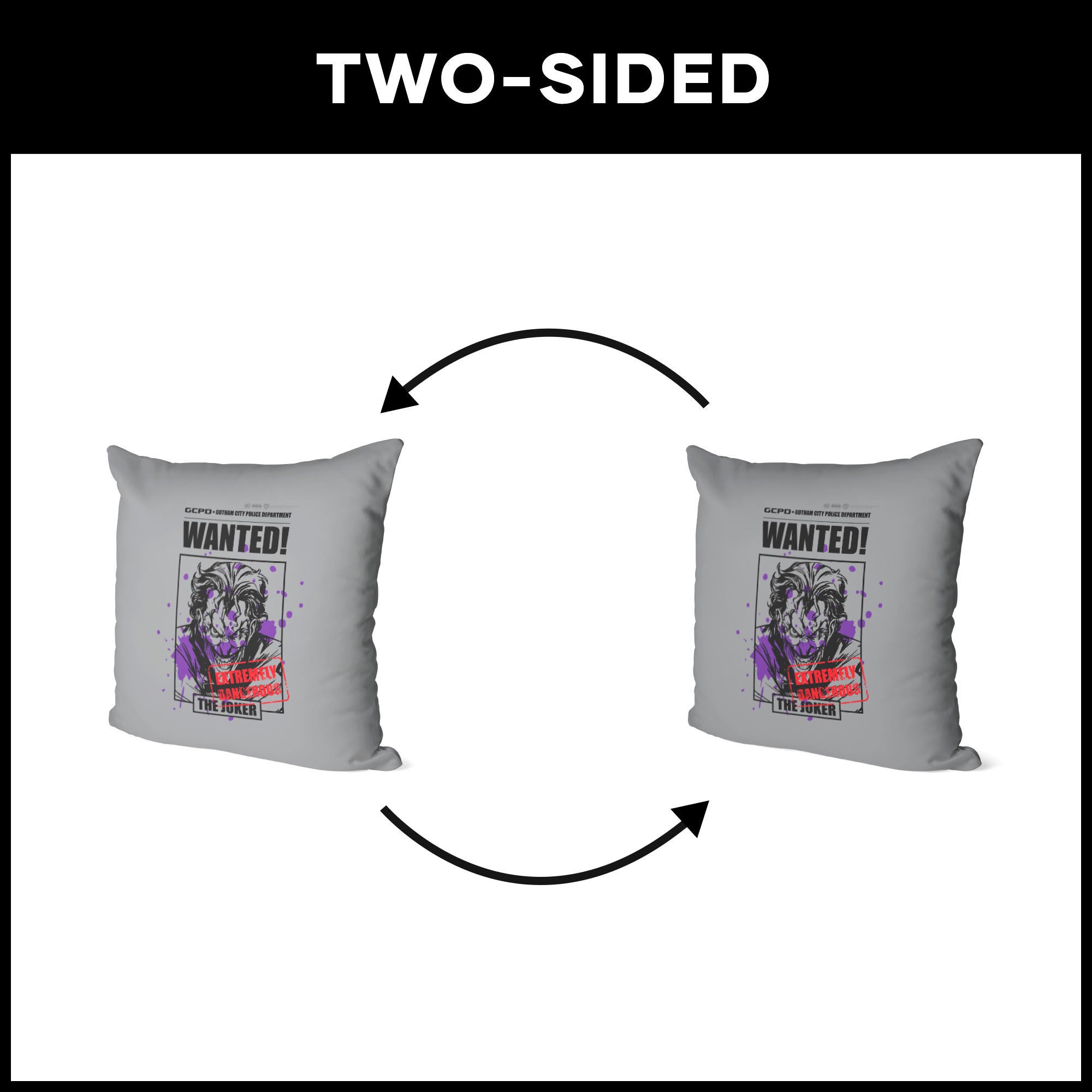 Warner Bros. DC Extremely Dangerous Throw Pillow 18X18 Inches, GRAY, alternate image number 5