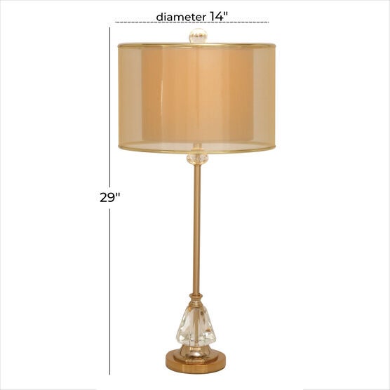 Glam Style Copper Crystal Glass Buffet Lamp, , alternate image number null