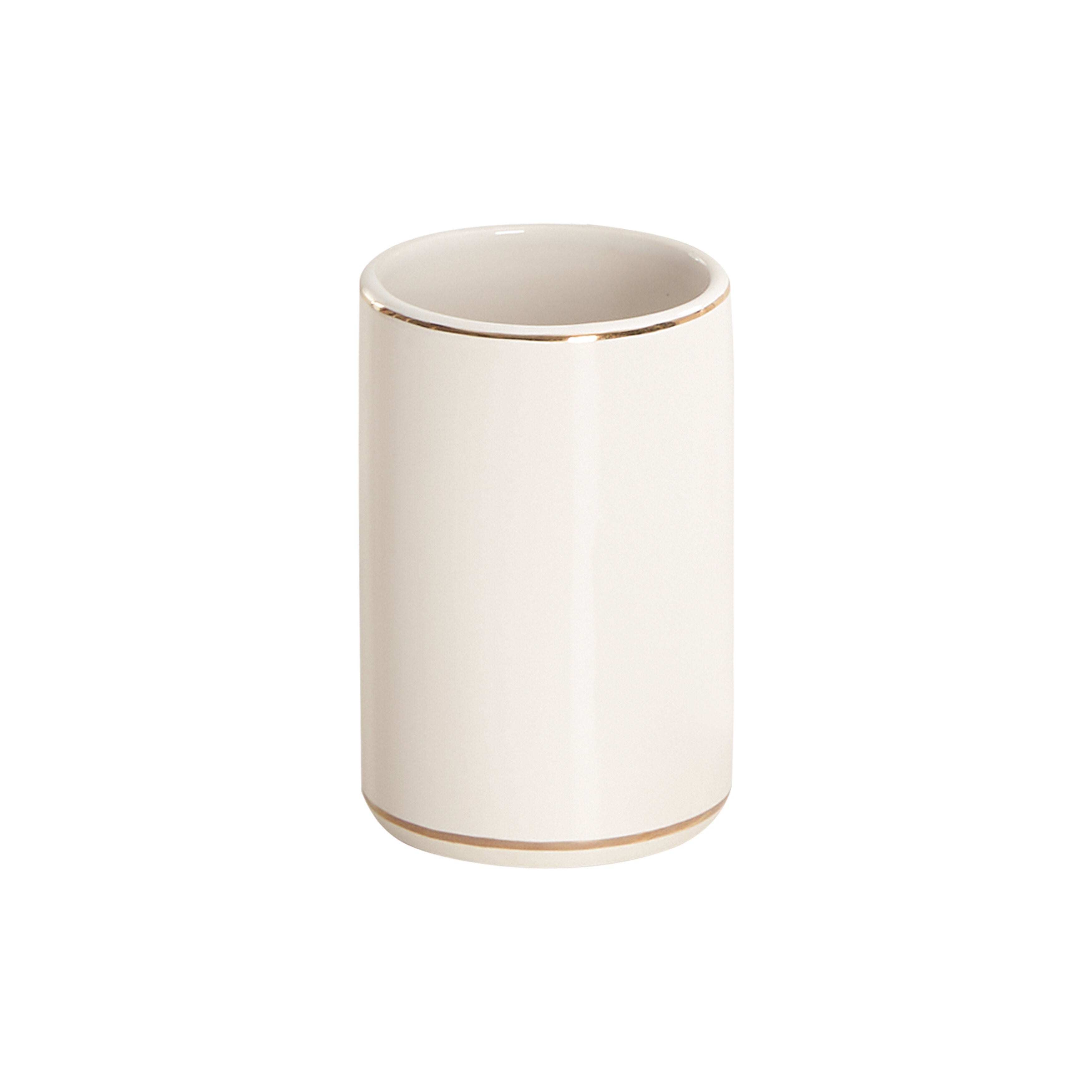 DELPHINE BATH ACCESSORIES TUMBLER, WHITE, hi-res image number 0