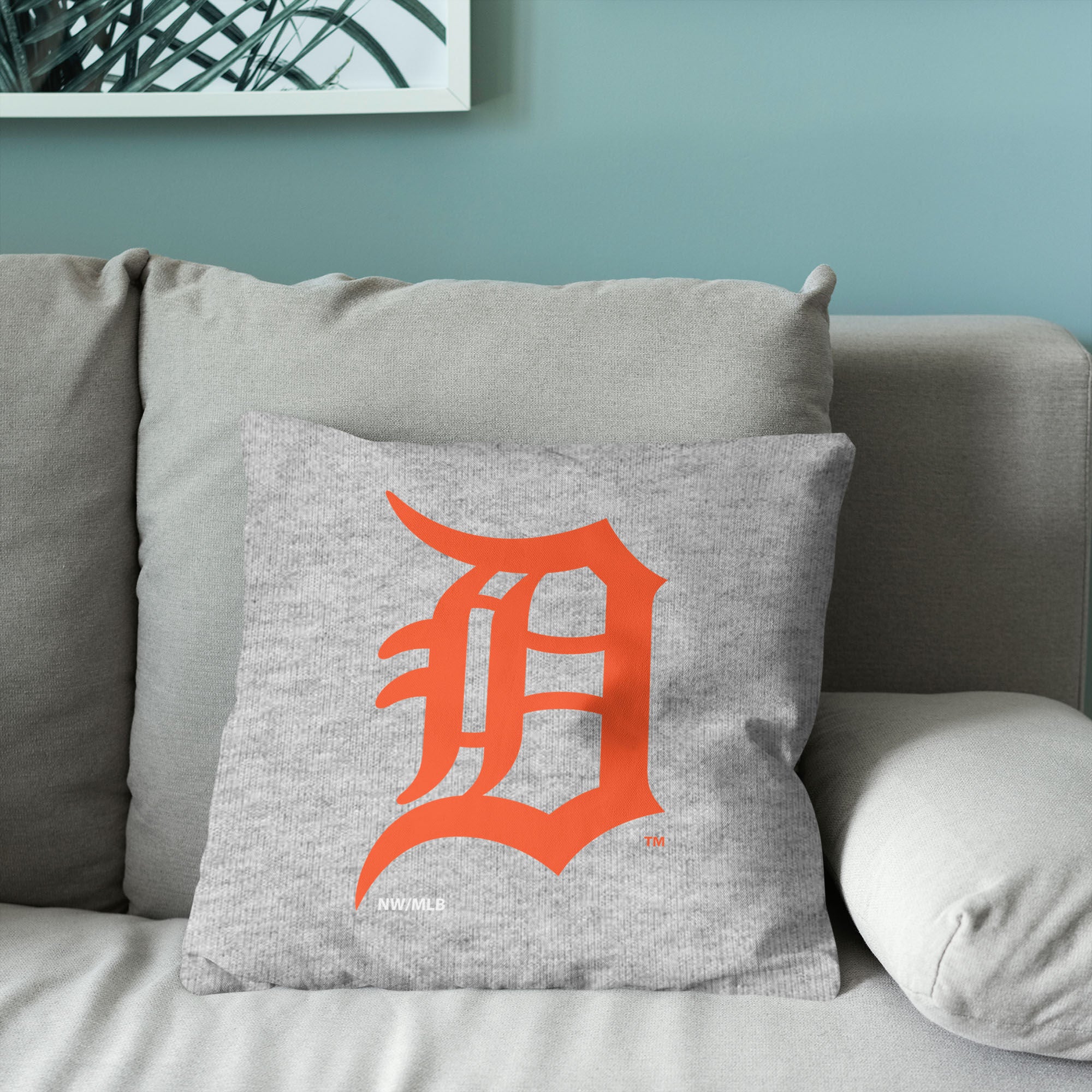 Detroit Tigers MLB Primary Sweatshirt PIllow 16 Inches, GRAY, alternate image number 3