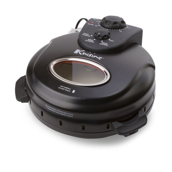 Euro Cuisine 12 inches Rotating Pizza Maker with Stone & Baking Pan, , alternate image number null