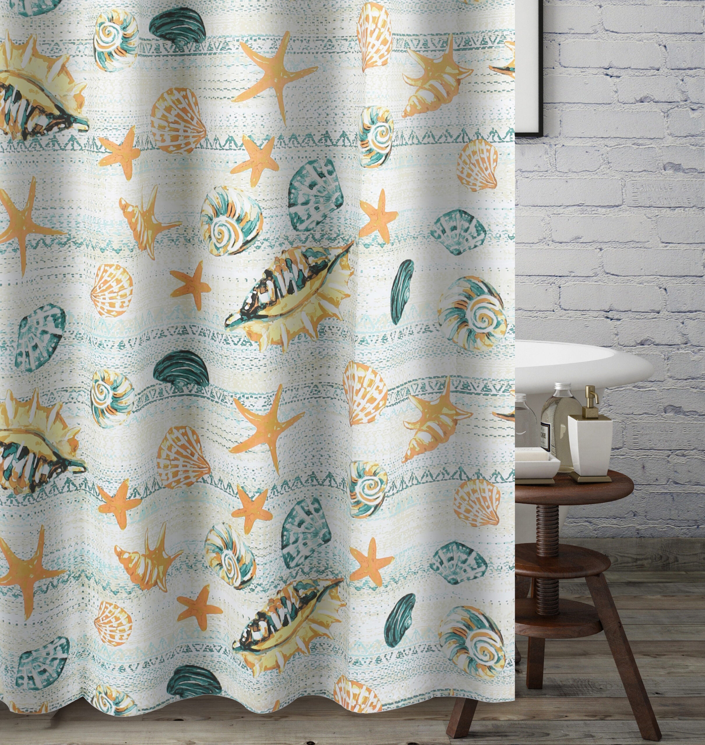 Greenland Home Fashions™ Kona Bath and Shower Curtain, OCEAN, alternate image number 1