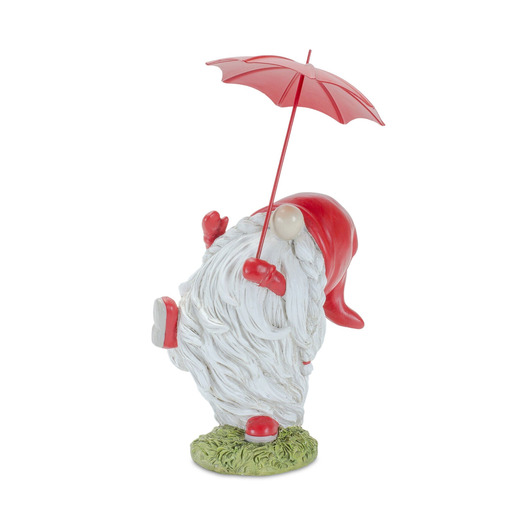 Whimsical Dancing Garden Gnome Figurine With Umbrella (Set Of 2), , alternate image number 2