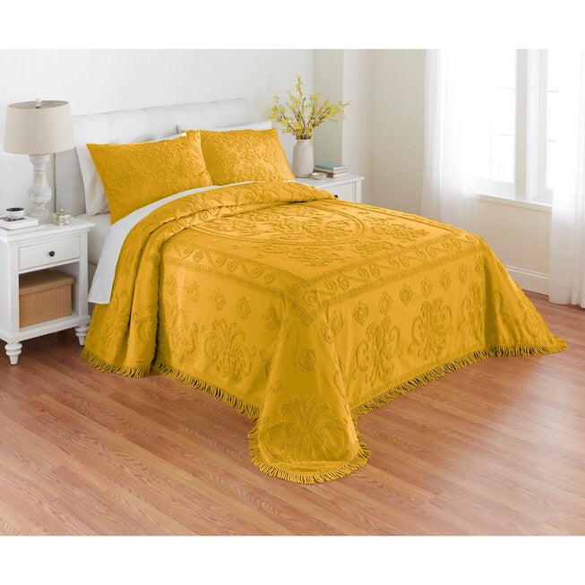 Natalie Chenille Bedspread, YELLOW, hi-res image number null