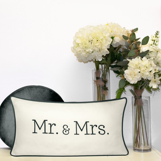 Celebrations ""Mr. & Mrs."" Embroidered Decorative Pillow , , alternate image number 6