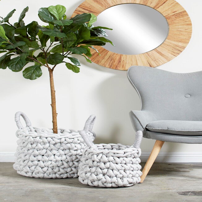 Cosmoliving By Cosmopolitan Set Of 2 Basket Storage Basket, , alternate image number null