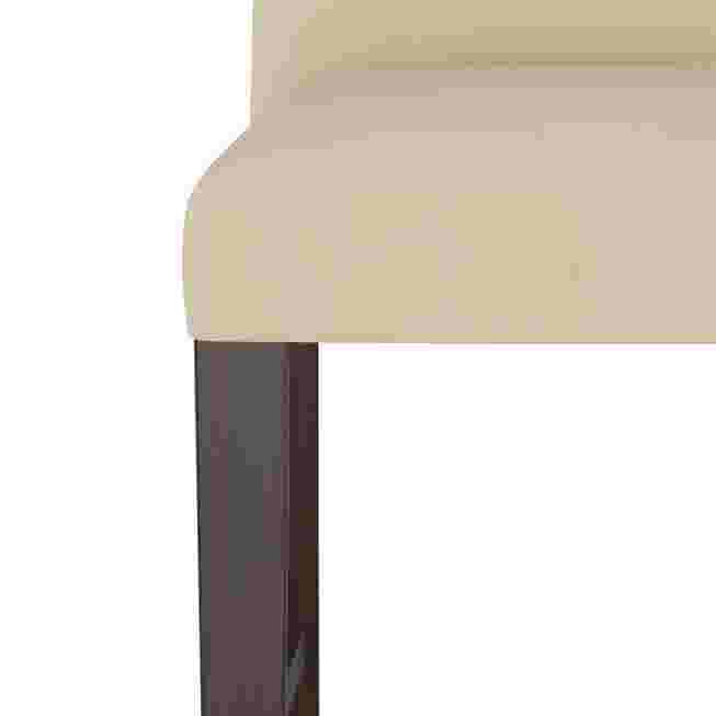 Close-up of the corner of the stool seat and leg