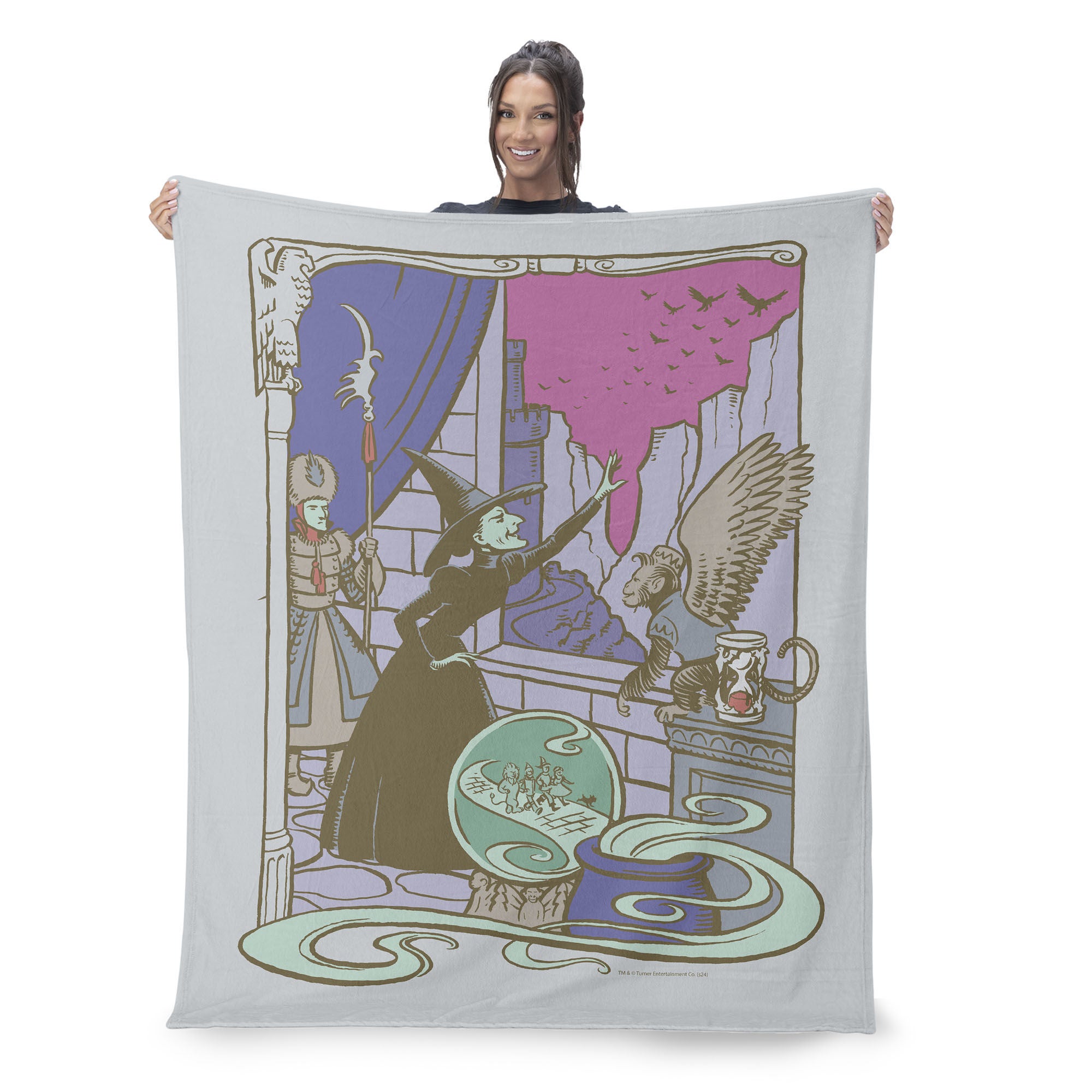 Warner Bros. The Wizard of Oz Wicked Witch Silk Touch Throw Blanket 50x60 Inches, GRAY, on-hover image number 1