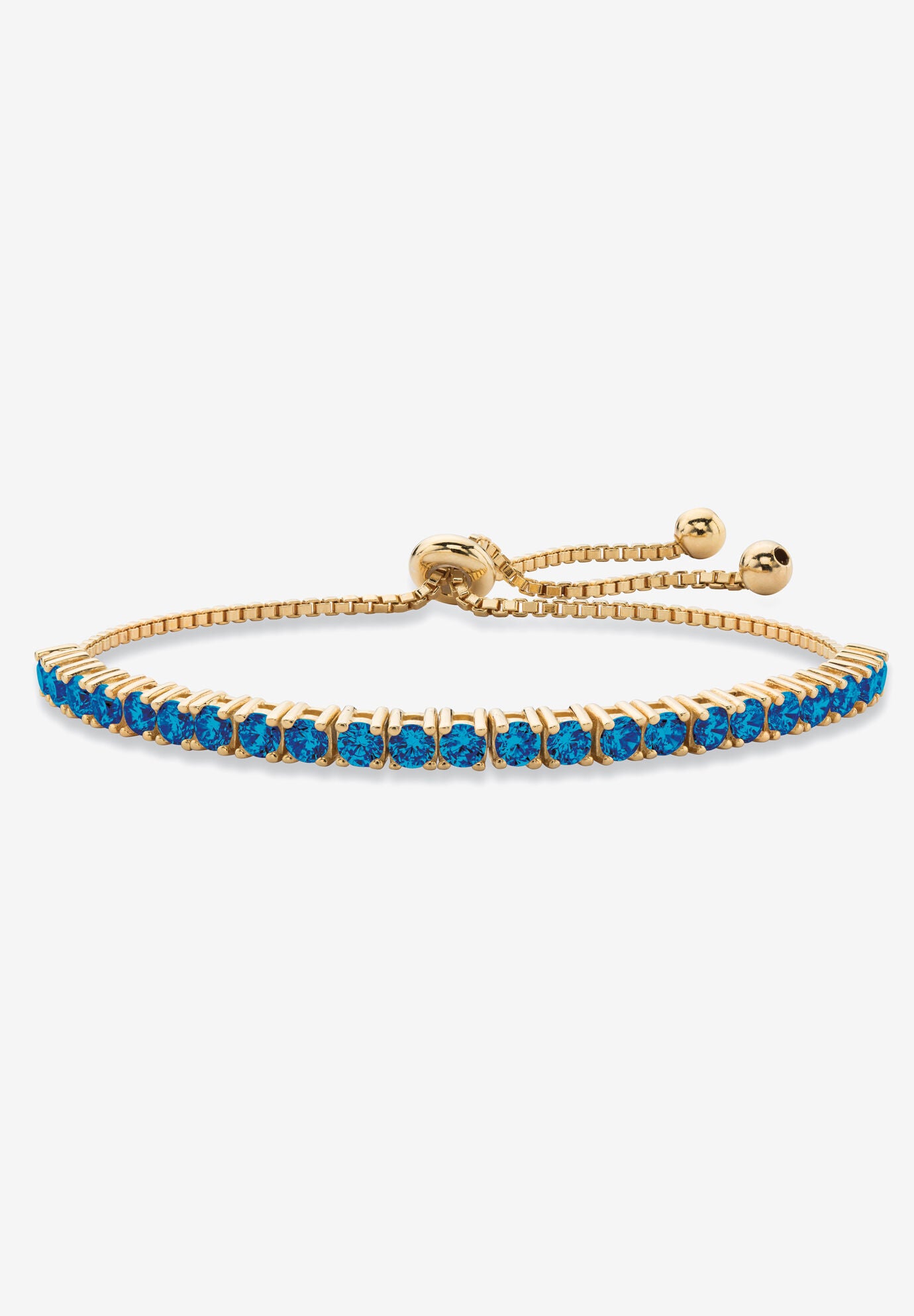 Gold-Plated Bolo Bracelet, Simulated Birthstone 9.25 inches Adjustable, SEPTEMBER, hi-res image number 0