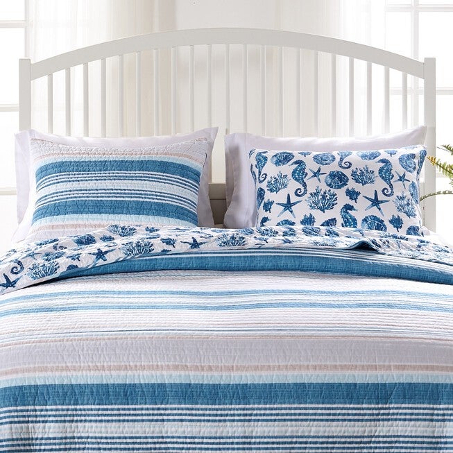 Pebble Beach Quilt And Pillow Sham Set, , alternate image number null