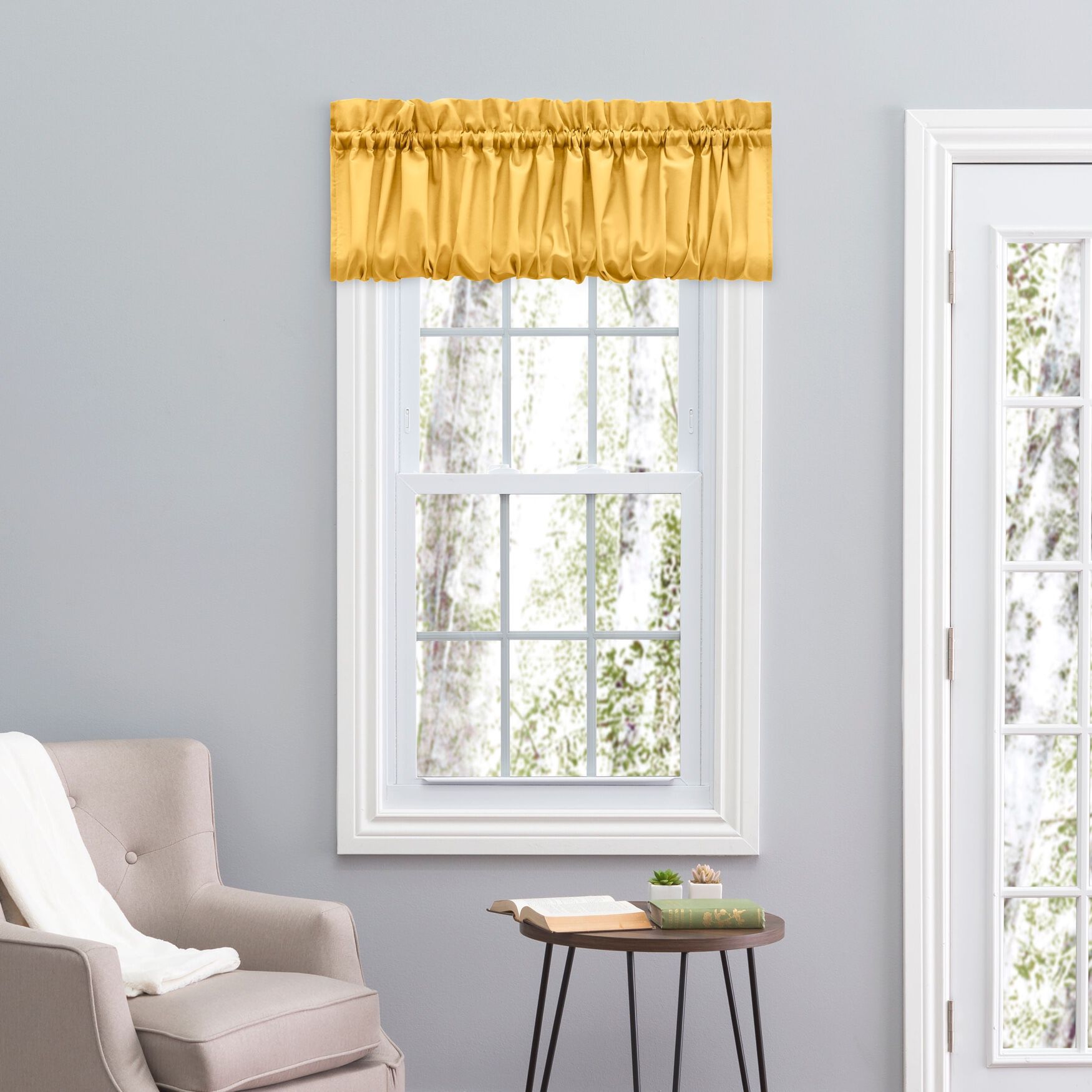 Stacey Curtain Balloon Valance, YELLOW, hi-res image number 0