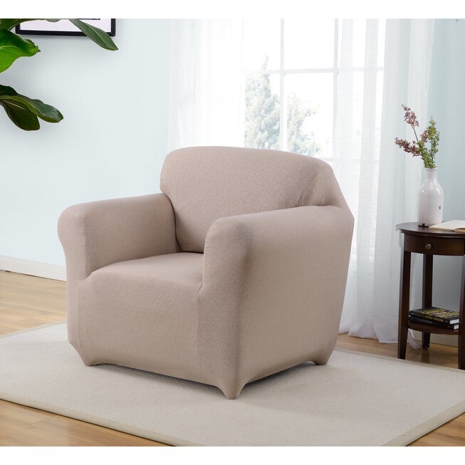 Kathy Ireland Ingenue Chair Cover, BEIGE, hi-res image number 0
