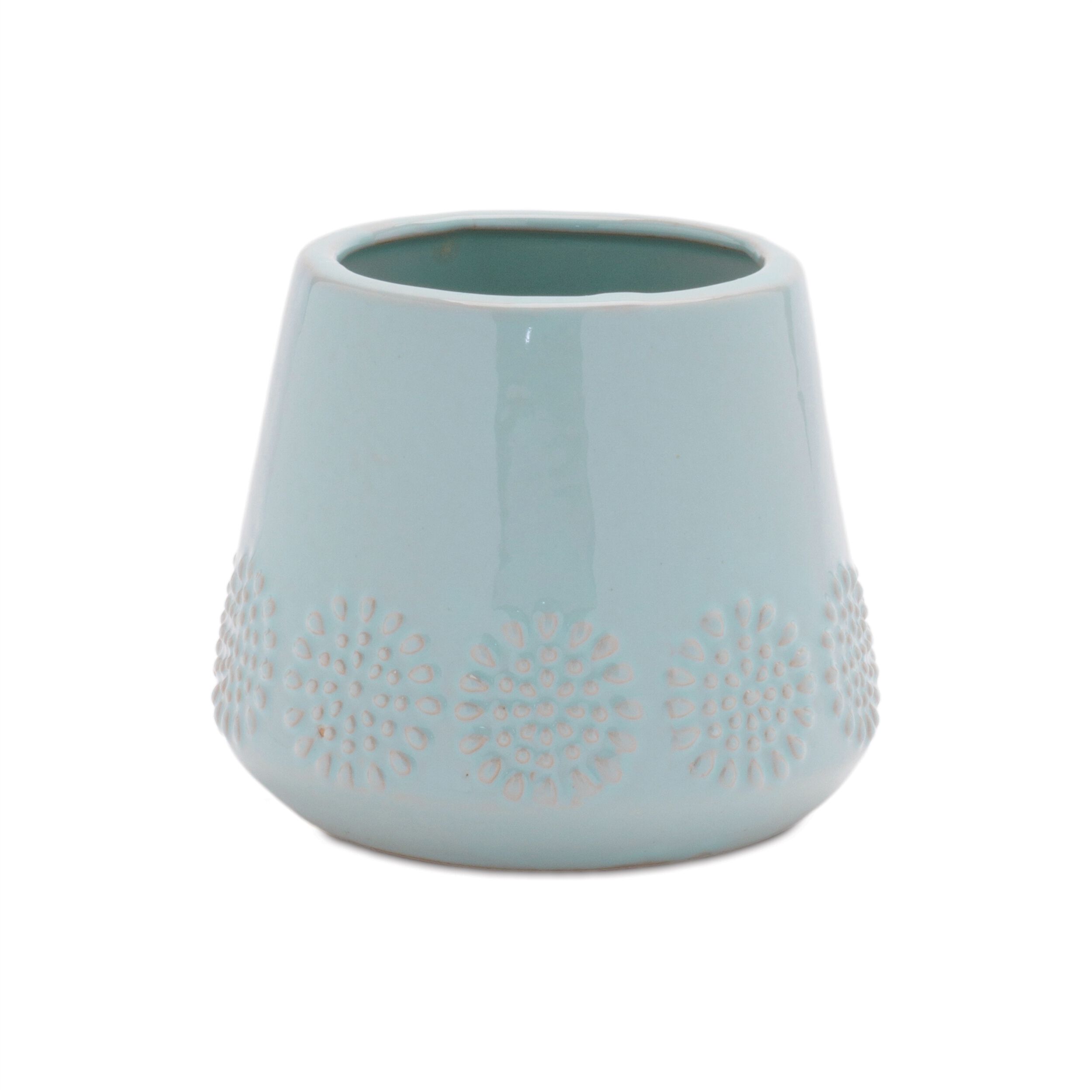 Ceramic Starburst Pattern Planter Set of 2, BLUE, alternate image number 2