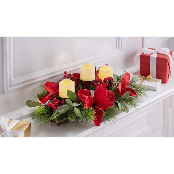 Amaryllis 31" Centerpiece, RED, hi-res image number null