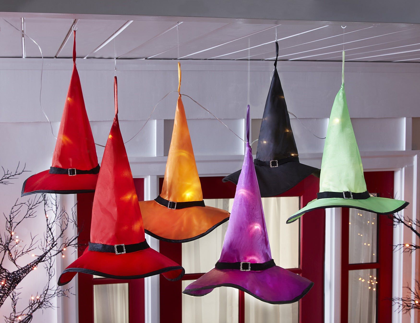 Set of 6 Witch&rsquo;s Hat String Lights, MULTI, hi-res image number 0