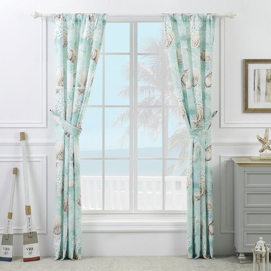 Ocean Turquoise Curtain Panel Pair, , on-hover image number null