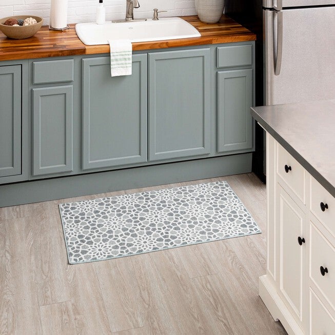Mosaic Tile Grey Kitchen Rug, , alternate image number 5