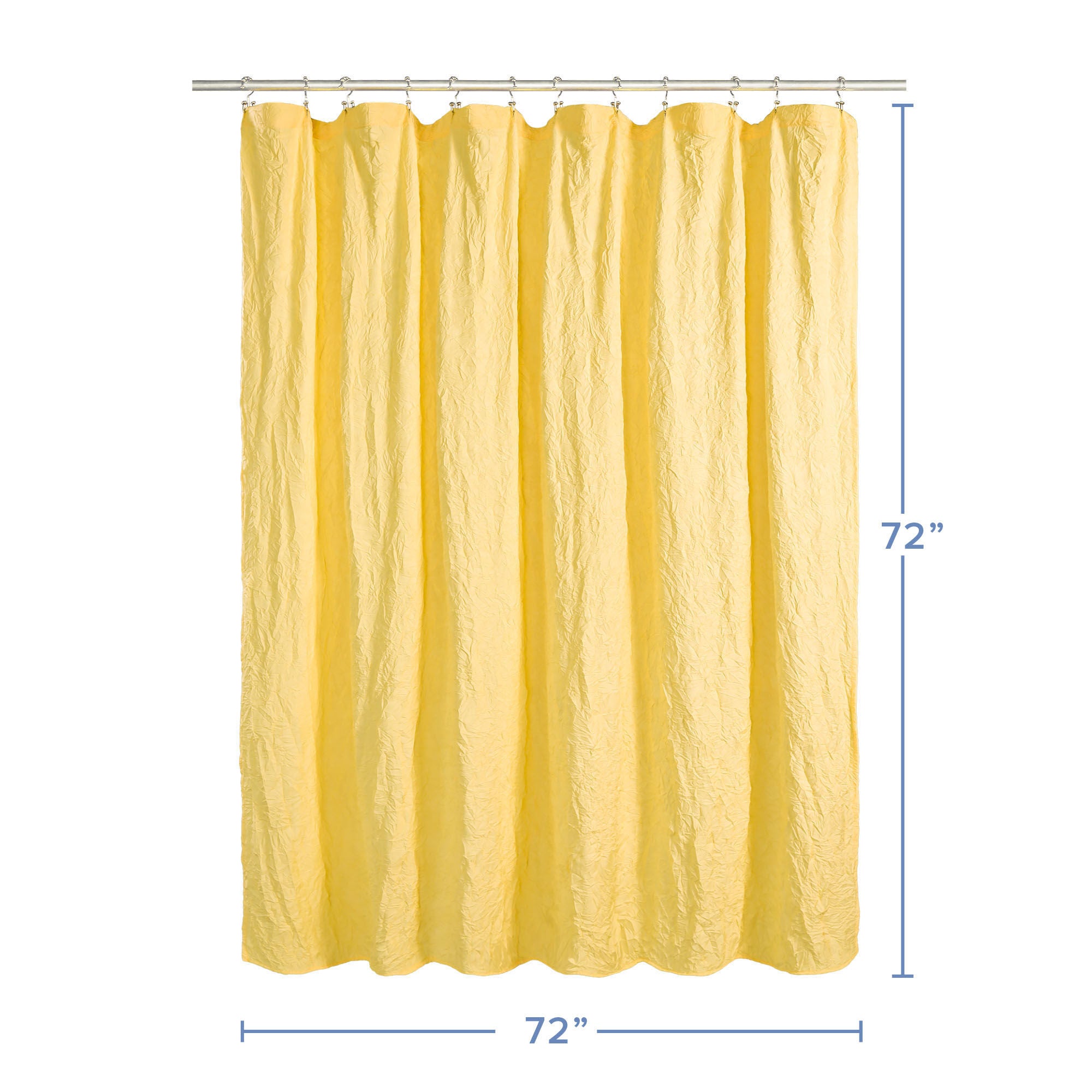 Crinkle Eco-friendly Water Repellent Solid Texture Shower Curtain, SUNSHINE, alternate image number 4