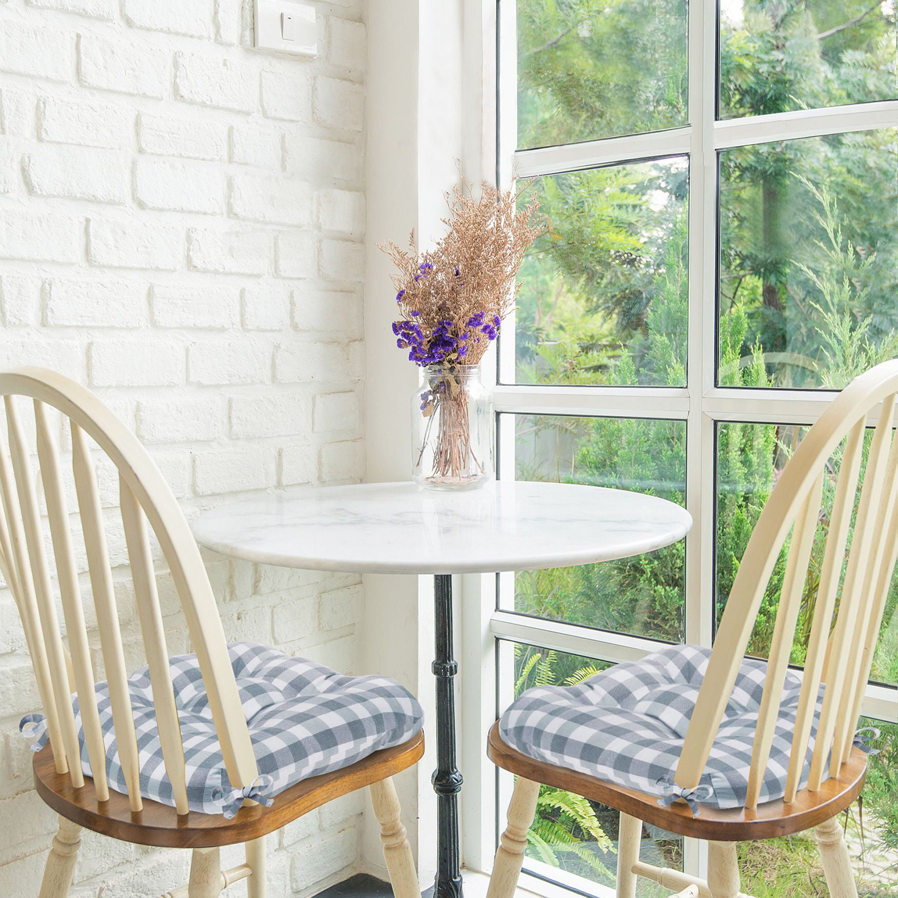 Buffalo Check Tufted Chair Seat Cushions Set of Two, , alternate image number 6