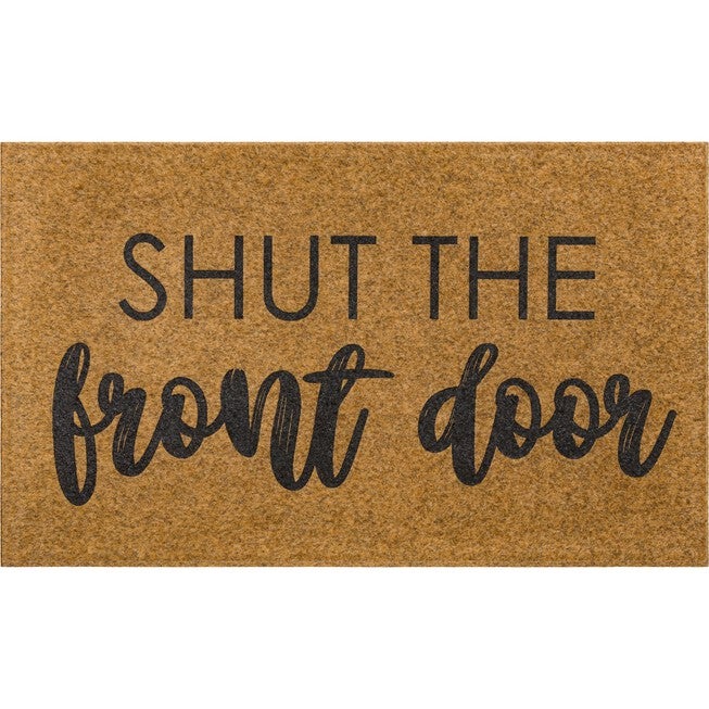 Shut The Front Door Door Mat, NATURAL, hi-res image number null