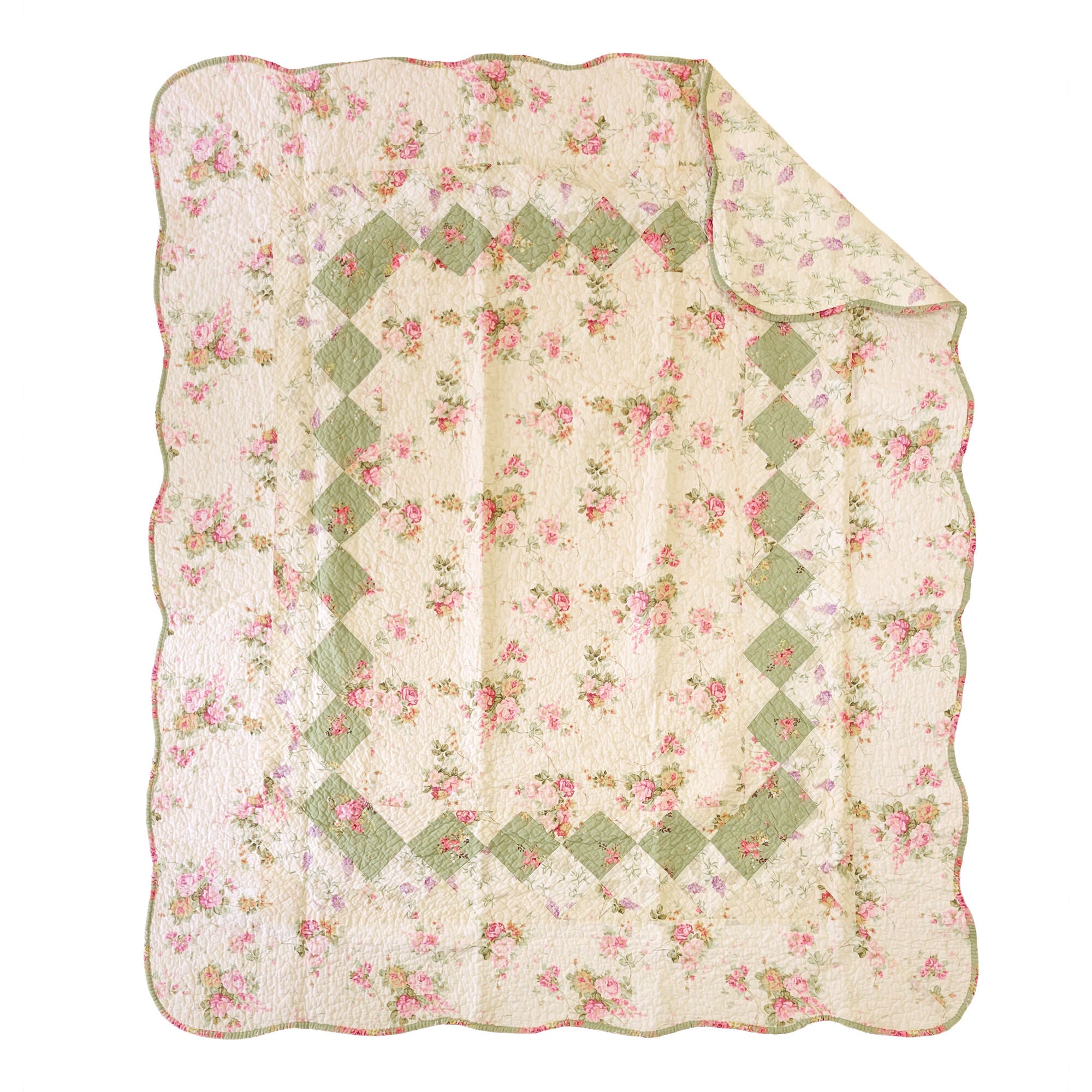 Bliss Quilted Throw Blanket, IVORY, alternate image number 3