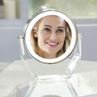 Two-Sided LED Lighted Vanity Swivel Mirror in Acrylic Base, 8X/1X, , alternate image number null