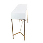 White Glam Metal Console Table, 31 x 47, , alternate image number null